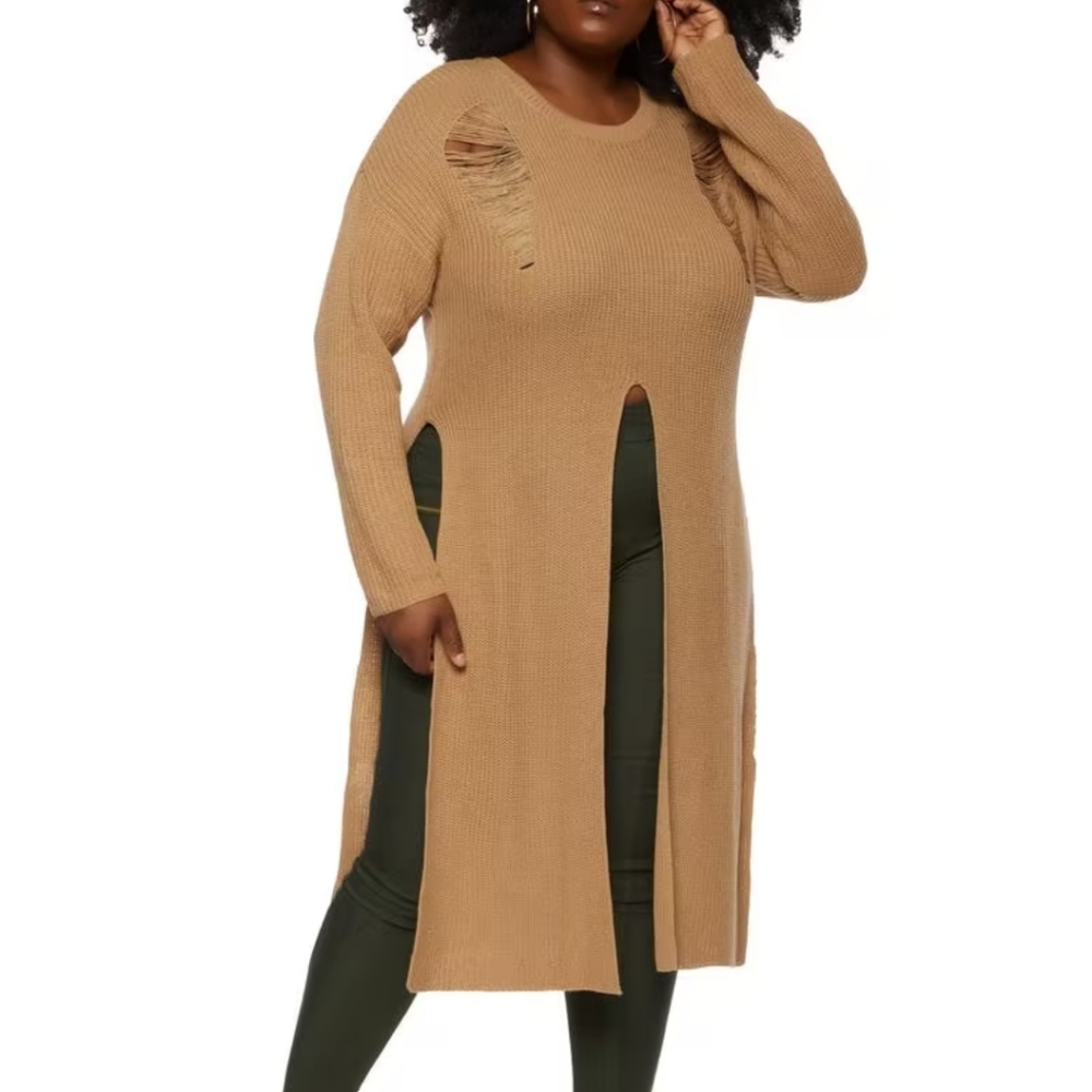 Distressed Maxi Sweater